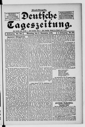 Deutsche Tageszeitung vom 03.11.1896