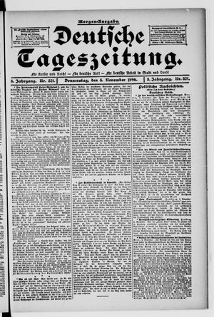 Deutsche Tageszeitung vom 05.11.1896