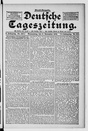 Deutsche Tageszeitung vom 05.11.1896