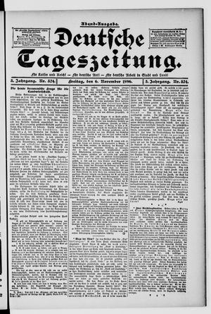 Deutsche Tageszeitung vom 06.11.1896