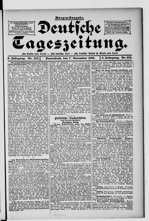 Deutsche Tageszeitung vom 07.11.1896