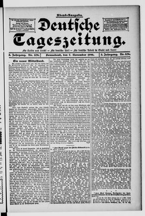 Deutsche Tageszeitung vom 07.11.1896