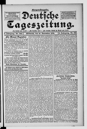 Deutsche Tageszeitung vom 18.11.1896