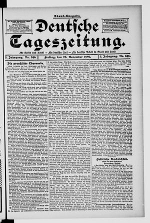 Deutsche Tageszeitung vom 20.11.1896