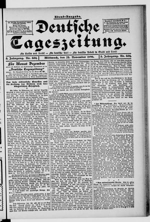 Deutsche Tageszeitung vom 25.11.1896