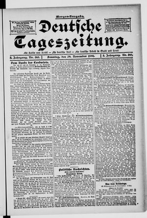 Deutsche Tageszeitung vom 29.11.1896