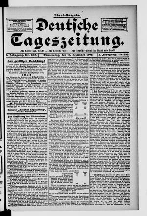 Deutsche Tageszeitung on Dec 17, 1896