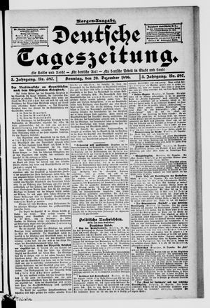 Deutsche Tageszeitung on Dec 20, 1896