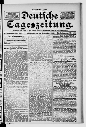 Deutsche Tageszeitung vom 23.12.1896