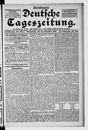 Deutsche Tageszeitung on Dec 24, 1896