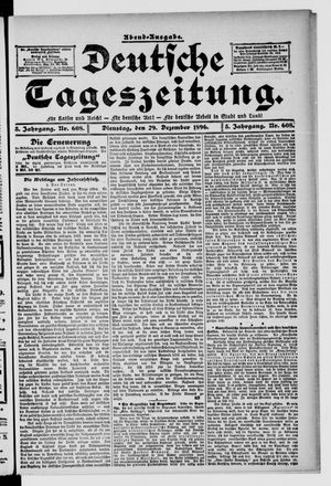Deutsche Tageszeitung vom 29.12.1896