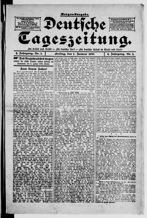 Deutsche Tageszeitung vom 01.01.1897