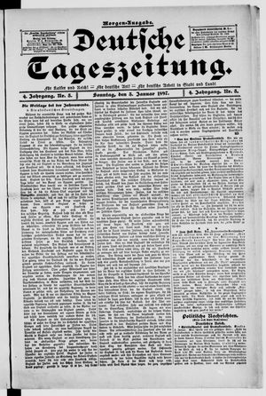 Deutsche Tageszeitung vom 03.01.1897