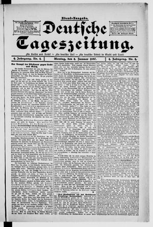 Deutsche Tageszeitung vom 04.01.1897