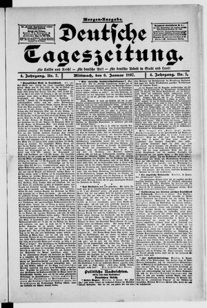 Deutsche Tageszeitung vom 06.01.1897