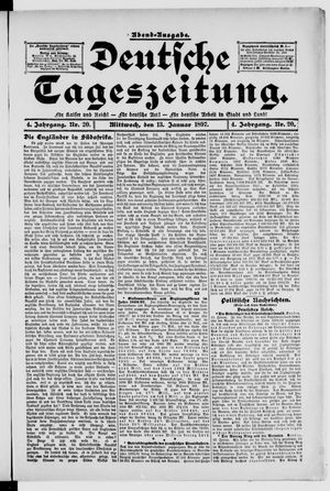 Deutsche Tageszeitung vom 13.01.1897