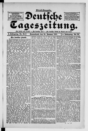 Deutsche Tageszeitung vom 16.01.1897