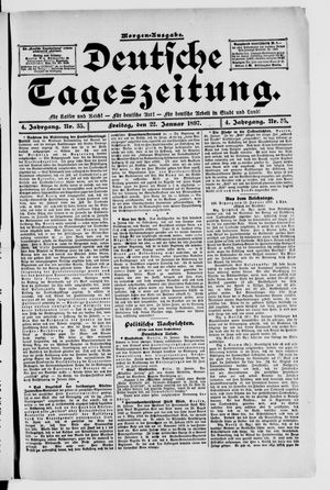 Deutsche Tageszeitung vom 22.01.1897