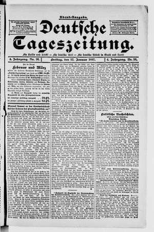 Deutsche Tageszeitung vom 22.01.1897