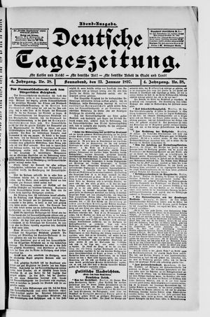 Deutsche Tageszeitung vom 23.01.1897