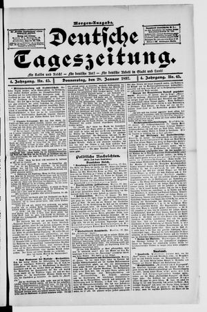 Deutsche Tageszeitung vom 28.01.1897