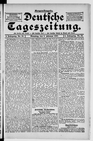 Deutsche Tageszeitung vom 02.02.1897