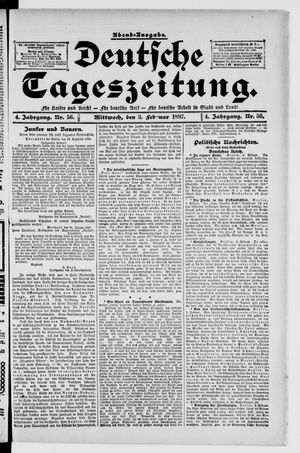 Deutsche Tageszeitung on Feb 3, 1897