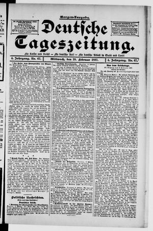 Deutsche Tageszeitung vom 10.02.1897
