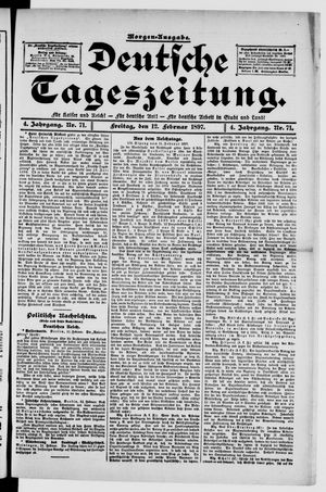 Deutsche Tageszeitung vom 12.02.1897