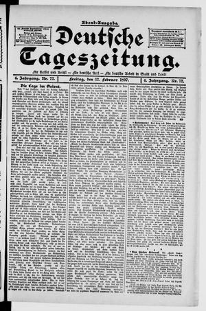 Deutsche Tageszeitung vom 12.02.1897