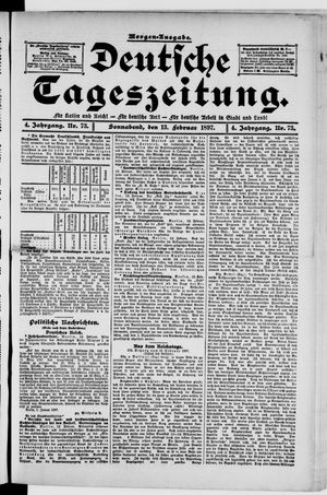 Deutsche Tageszeitung vom 13.02.1897