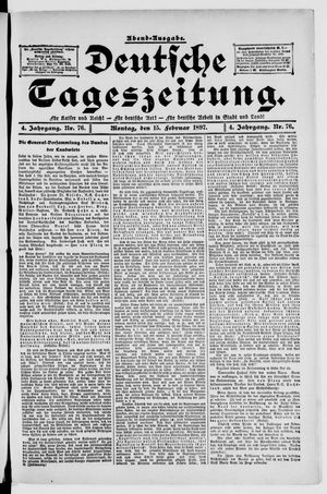 Deutsche Tageszeitung on Feb 15, 1897