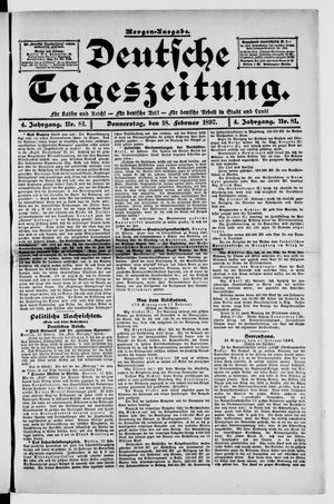 Deutsche Tageszeitung vom 18.02.1897