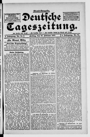 Deutsche Tageszeitung vom 19.02.1897