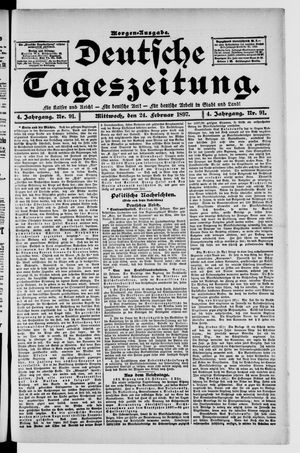 Deutsche Tageszeitung vom 24.02.1897