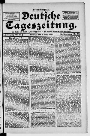 Deutsche Tageszeitung vom 08.03.1897