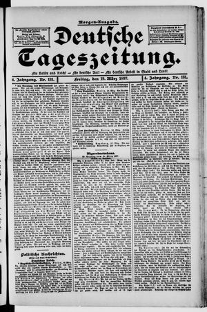 Deutsche Tageszeitung vom 19.03.1897