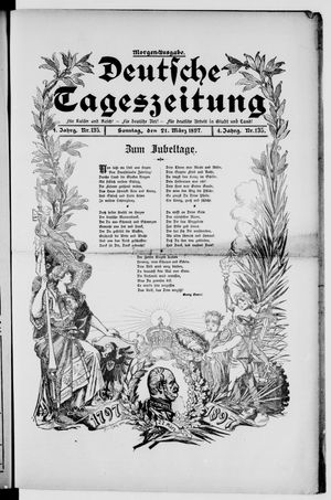 Deutsche Tageszeitung vom 21.03.1897