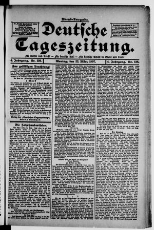 Deutsche Tageszeitung on Mar 22, 1897