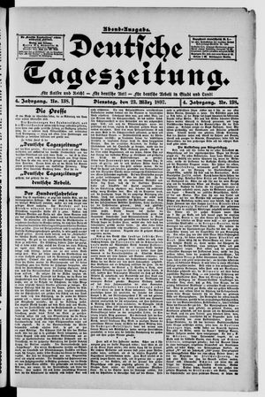 Deutsche Tageszeitung vom 23.03.1897