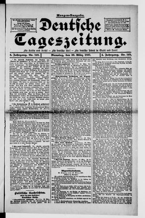 Deutsche Tageszeitung vom 30.03.1897