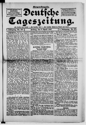 Deutsche Tageszeitung vom 09.04.1897