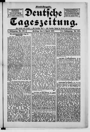 Deutsche Tageszeitung vom 09.04.1897