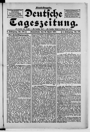 Deutsche Tageszeitung on Apr 10, 1897