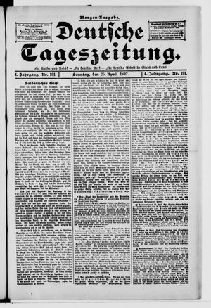 Deutsche Tageszeitung vom 25.04.1897