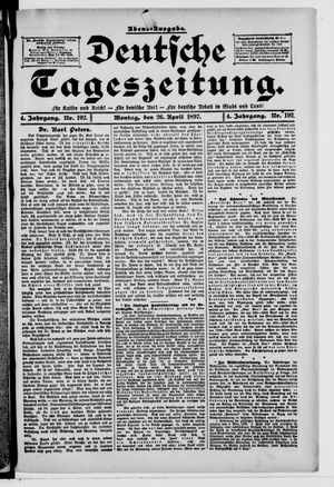 Deutsche Tageszeitung vom 26.04.1897