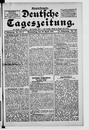 Deutsche Tageszeitung vom 29.04.1897
