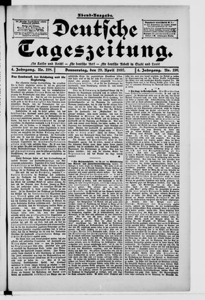 Deutsche Tageszeitung vom 29.04.1897