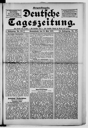 Deutsche Tageszeitung vom 15.05.1897