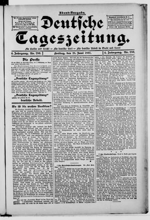 Deutsche Tageszeitung vom 18.06.1897